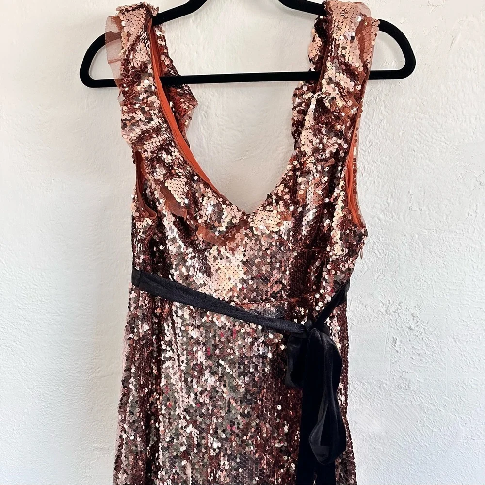 NWT Free People Siren Sequin Mini Dress with Black Belt